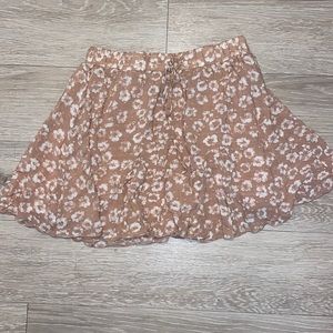 Pink Lily Blush Floral Dotted Mini Skirt
